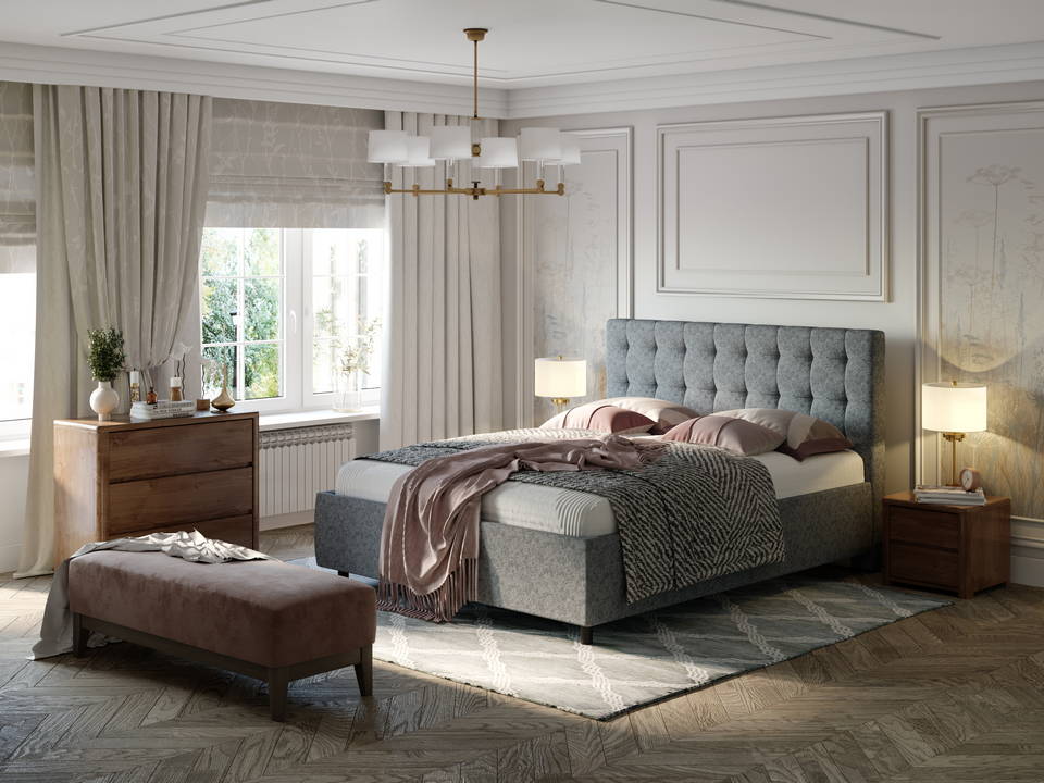 Кровать Орматек Scarlett с подъёмным механизмом (Ткань: Рогожка Тетра Слива) 120x190