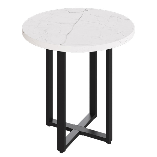 стол нераздвижной круглый Элия Тондо 780х780х750мм кристалл белый ЛДСП/металл