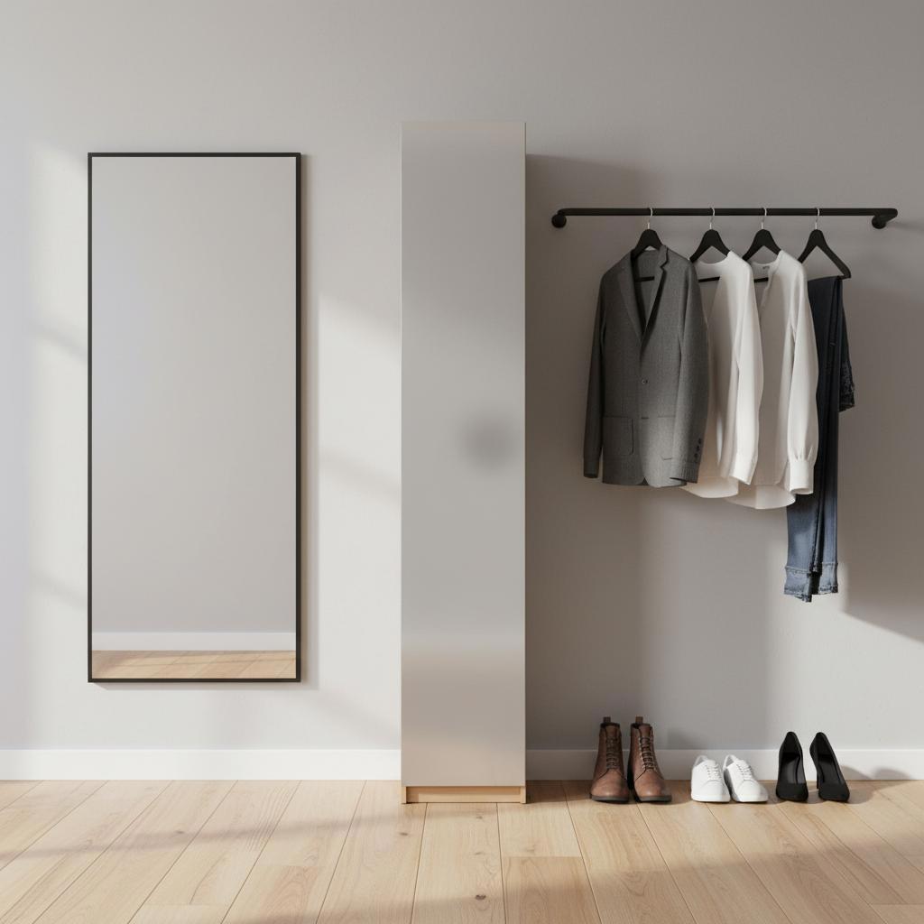 Шкаф распашной Лион серый глянец с 6 полками 40х232,2х54,5 ЛДСП каркас дуб комано