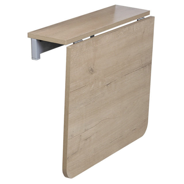 стол откидной настенный КУПЕ 600х162(590)х450мм дуб бунратти/серый ЛДСП/металл