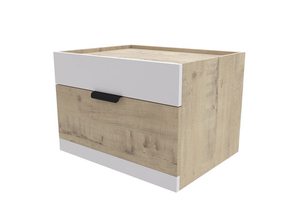 Тумба York без опор (ЛДСП Бунратти/Белый Жемчуг) 55x40