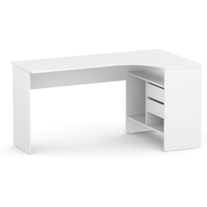 Компьютерный стол СПм-25 правый, ЛДСП, белый 81x145x74 см