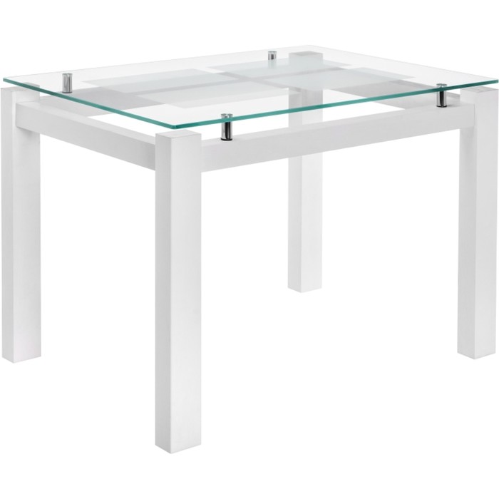 Стол стеклянный Бран ЛДСП, белый/дерево 74x104x76 см